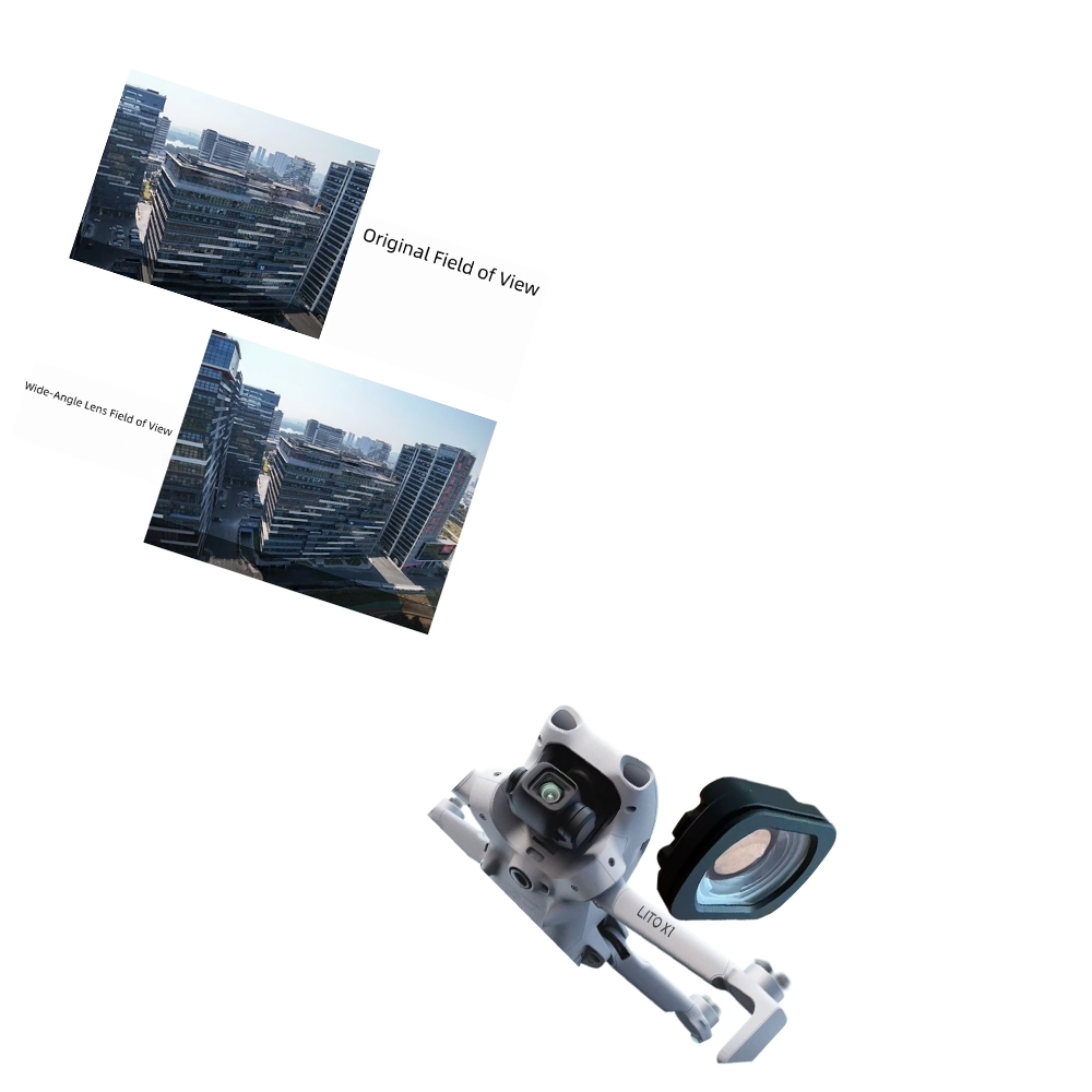 Drone Camera Wide Angle - เลนส์มุมกว้างสำหรับ DJI Lito x1, กรอบอะลูมิเนียมกระจกออปติคอล ฟิลเตอร์เคลือบหลายชั้น