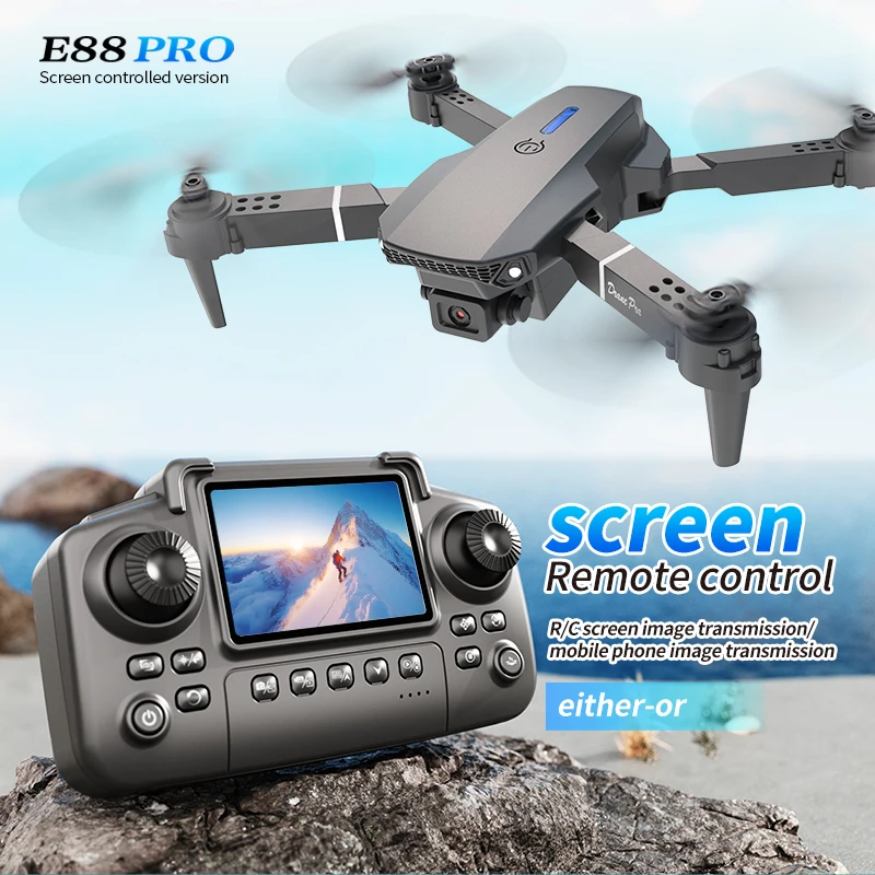 Drone Camera Wide Angle - Professional E88 PRO Drone หน้าจอ 8K
