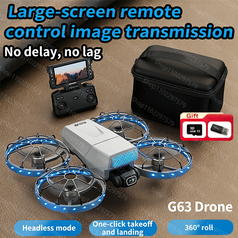 Drone Camera Vlog - เครื่องบินบังคับวิทยุ G63 พร้อมเซ็นเซอร์วัดการไหลของแสงแบบ WIFI หลบหลีกสิ่งกีดขวาง โดรนบังคับไร้แปรงถ่าน