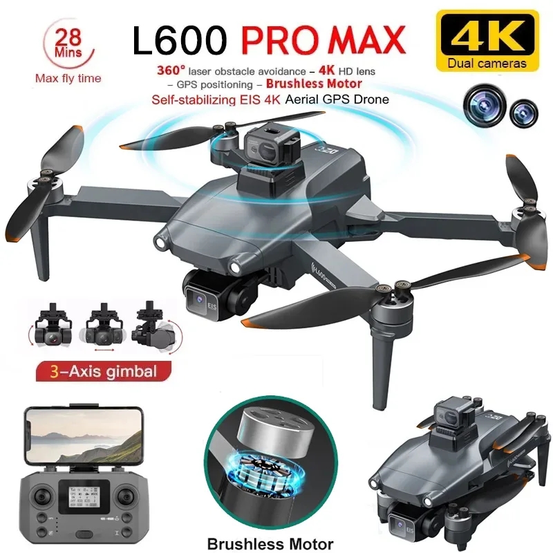 Drone Camera Night Vision - L600 PRO MAX GPS Drone Professional