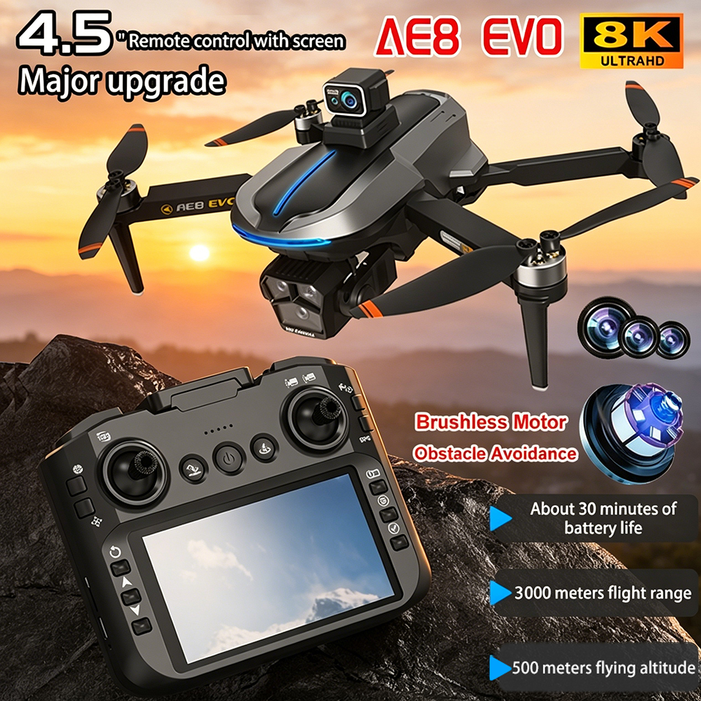 Drone Camera Night Vision - โดรน AE8 EVO 4K ระดับมืออาชีพ 5G
