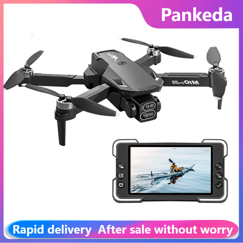 Drone Camera With Gimbal - โดรนกล้อง M10 พร้อมรีโมทคอนโทรลหน้าจอในตัว กล้องคู่ ระบบ Optical