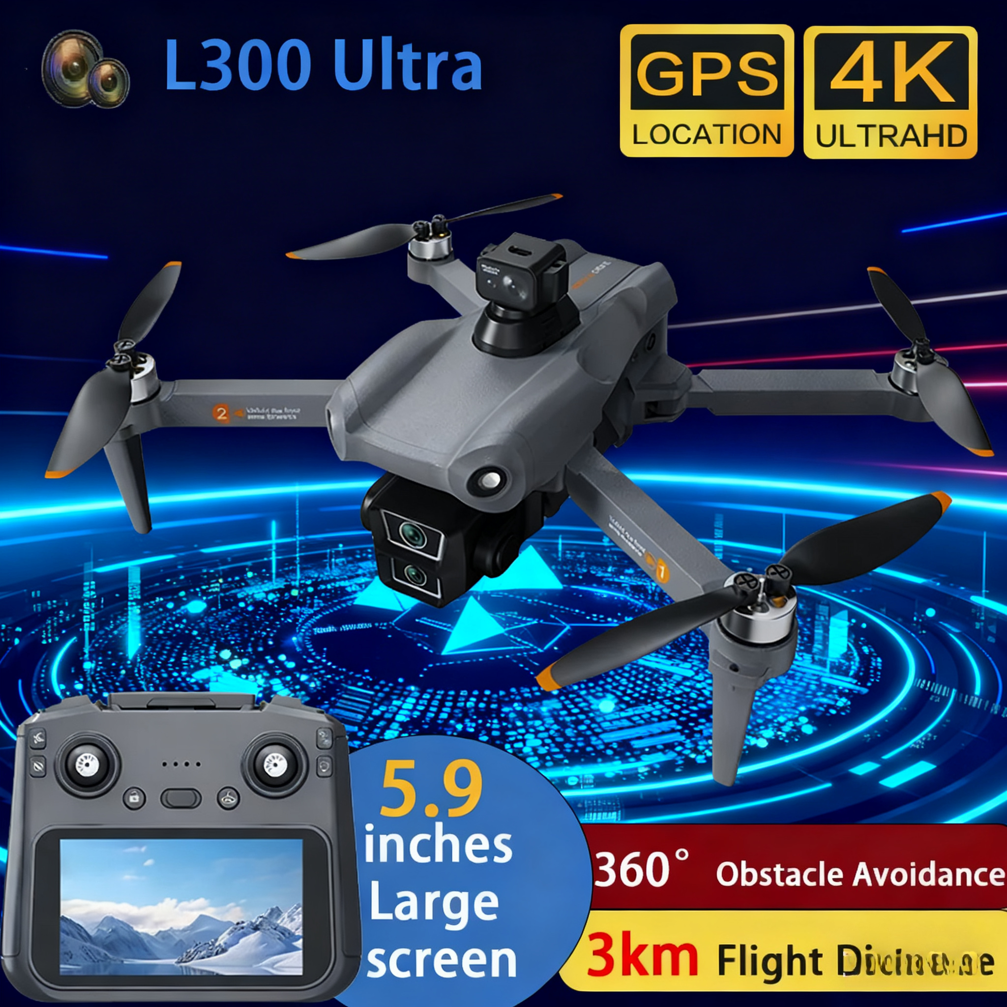 โดรน L300 Ultra ระดับมืออาชีพ  - Drone Camera Wide Angle บทวิจารณ์และราคา