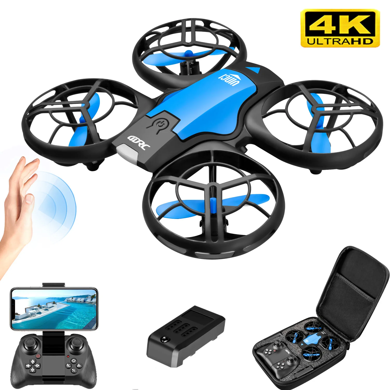 โดรน V8 รุ่นใหม่ขนาดเล็ก 4K ระ - Drone Camera Wide Angle บทวิจารณ์และราคา