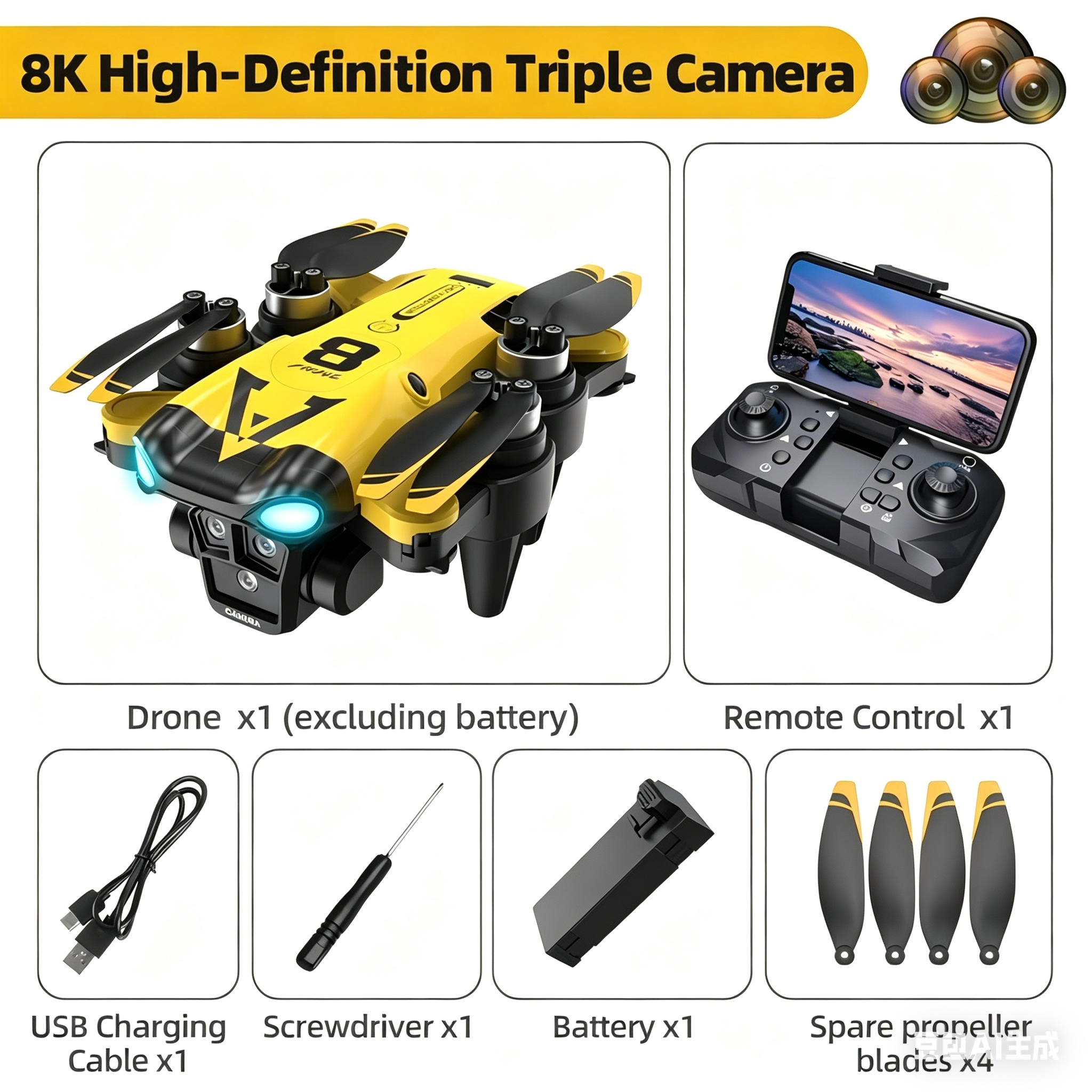 โดรนรุ่นใหม่พร้อมกล้องสามตัว,  - Drone Camera Mount บทวิจารณ์และราคา