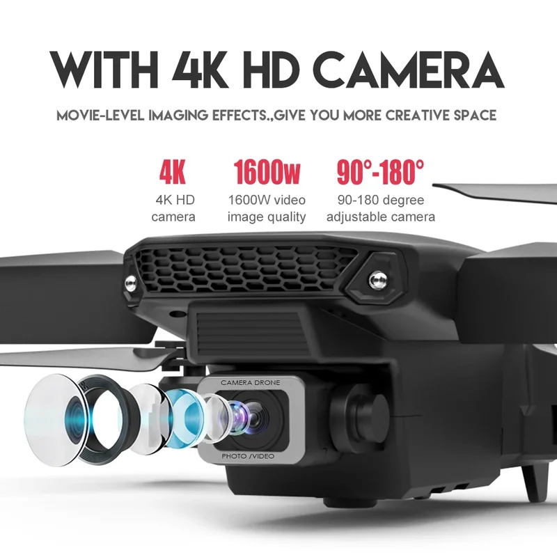 โดรนพับได้อัจฉริยะ E88 Pro รอง - Drone Camera Night Vision บทวิจารณ์และราคา