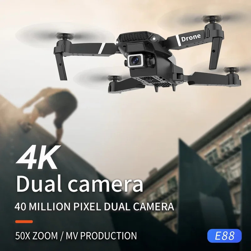 โดรนพับได้อัจฉริยะ E88 Pro รอง - Drone Camera Night Vision บทวิจารณ์และราคา