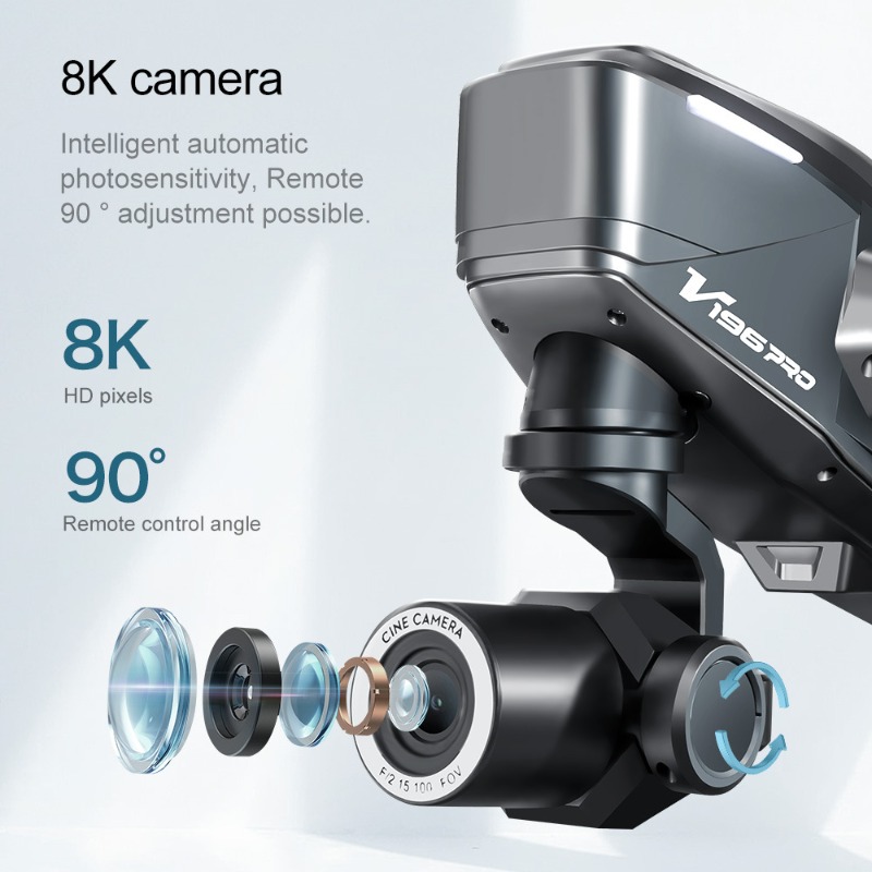 2025 V196 หลีกเลี่ยงอุปสรรคอัต - Drone Camera With Gimbal บทวิจารณ์และราคา